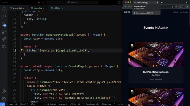 238. Display Event Name as Title (generateMetadata) смотреть онлайн