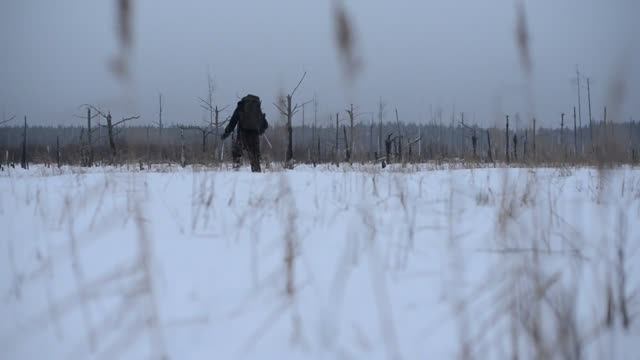 Выжить на болоте зимой ночью без палатки. Лагерь в снегу. Лесная кухня - курица на углях. КукуруЗо. смотреть онлайн