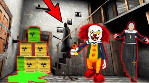 КЛОУН "ОНО" ПЕННИВАЙЗ и МОНАХИНЯ в ГРЕННИ СОСЕД - Clown Neighbor Gang Granny
