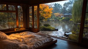 Осенний Дождь у Озера 🍂 Атмосфера Дождя Тепла и Уюта