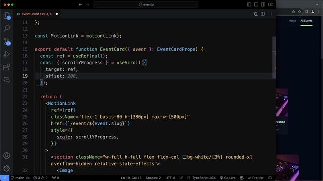241. EventCard Scroll-Based Animation with Framer Motion смотреть онлайн