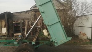 Установил цилиндр подъема на телегу  от МАЗа.