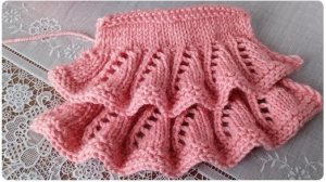 Как связать двойные рюши для юбки, платья. вязание сверху вниз.