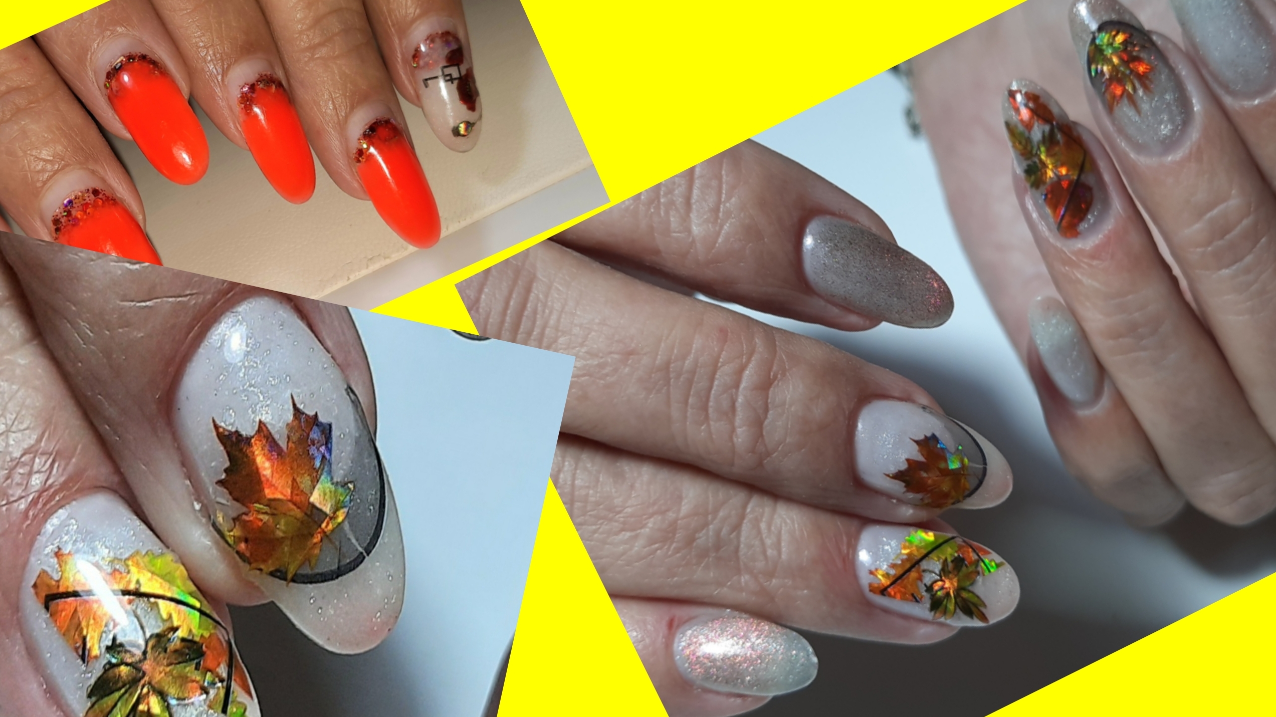 *690*Интересная коррекция.И наращивание,и перенаправление ростущих в сторону ногтей.Осенний дизайн. смотреть онлайн