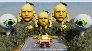 Тест на уничтожение автомобилей с помощью Лимонной башни  – BeamNG.Drive