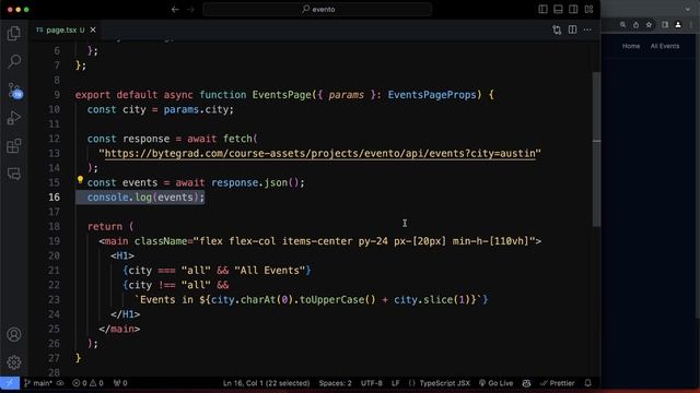 213. Fetch Events (Fetch Data in Server Component) смотреть онлайн