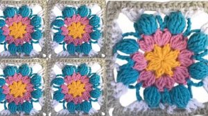 Свяжем новый цветочный бабушкин квадрат крючком "ФИОНА" - Вязание крючком для начинающих