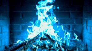🔥 КАМИН 4К ULTRA HD. Синие пламя в камине со звуками огня. Fireplace 4K