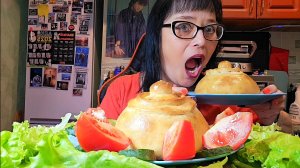 Мукбанг | Горшочки с мясом и картошкой | Обжор Асмр