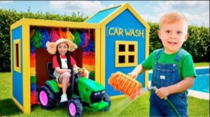 Волшебная Автомойка Оливера и Мамы Сюрпризы и Приключения