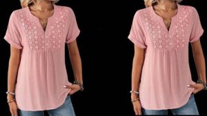 Моделирование блузки с кружевной кокеткой, рукав с отворотом