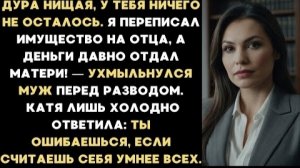 ИСТОРИИ ИЗ ЖИЗНИ/Я переписал имущество на отца, а деньги давно отдал своей маме- заявил муж/Рассказ