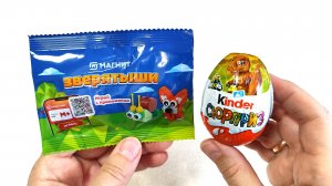 Зверятыши Магнит 🧸 Kinder Сюрприз Динозавры малыши 🦖