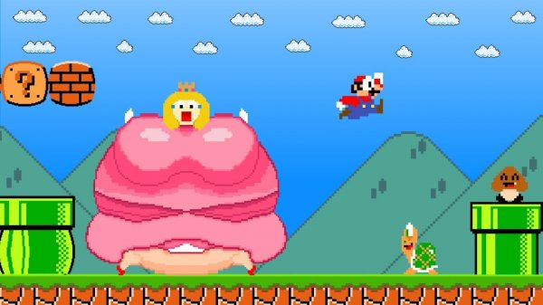 Каждый прыжок Марио делает ВСЁ жирнее!