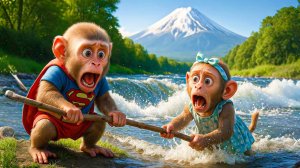 Мультики для детей. Новые приключения обезьянки. Обезьянка спасатель. Детям