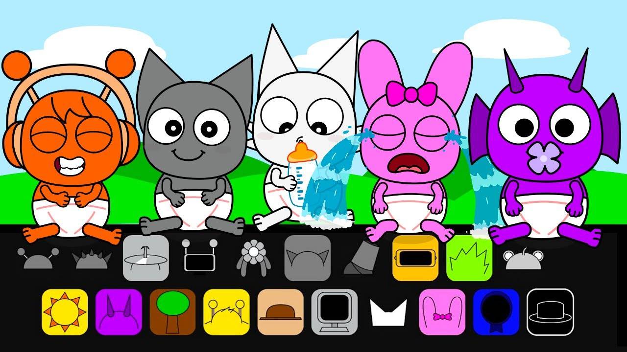 НОВЫЙ МОД ДЛЯ МАЛЫШЕЙ SPRUNKI! 👶💥 ВСТРЕЧАЙТЕ НОВОРОЖДЕННЫХ ОРЕНА И ПИНКИ 💗 Анимация Incredibox смотреть онлайн