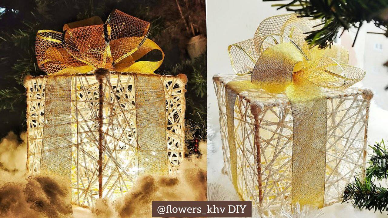 Светящийся подарок под ëлку. Новогодний декор. смотреть онлайн