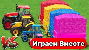 МУЛЬТИКИ ПРО РАЗНОЦВЕТНЫЕ МАШИНКИ И ТРАКТОРЫ НА ИГРУШЕЧНОЙ ФЕРМЕ ДЛЯ ДЕТЕЙ 🚜🚜🚜