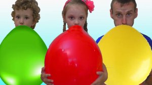 Лиза с папой и их забавная история с воздушным шариком -Видео для детей Детская песенка для малышей