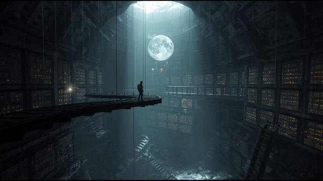 Hollow Moon Archives 🌑 2-Hour Dark Ambient ｜ Endless Shelves & Levitating Orb ｜ Lone Explorer