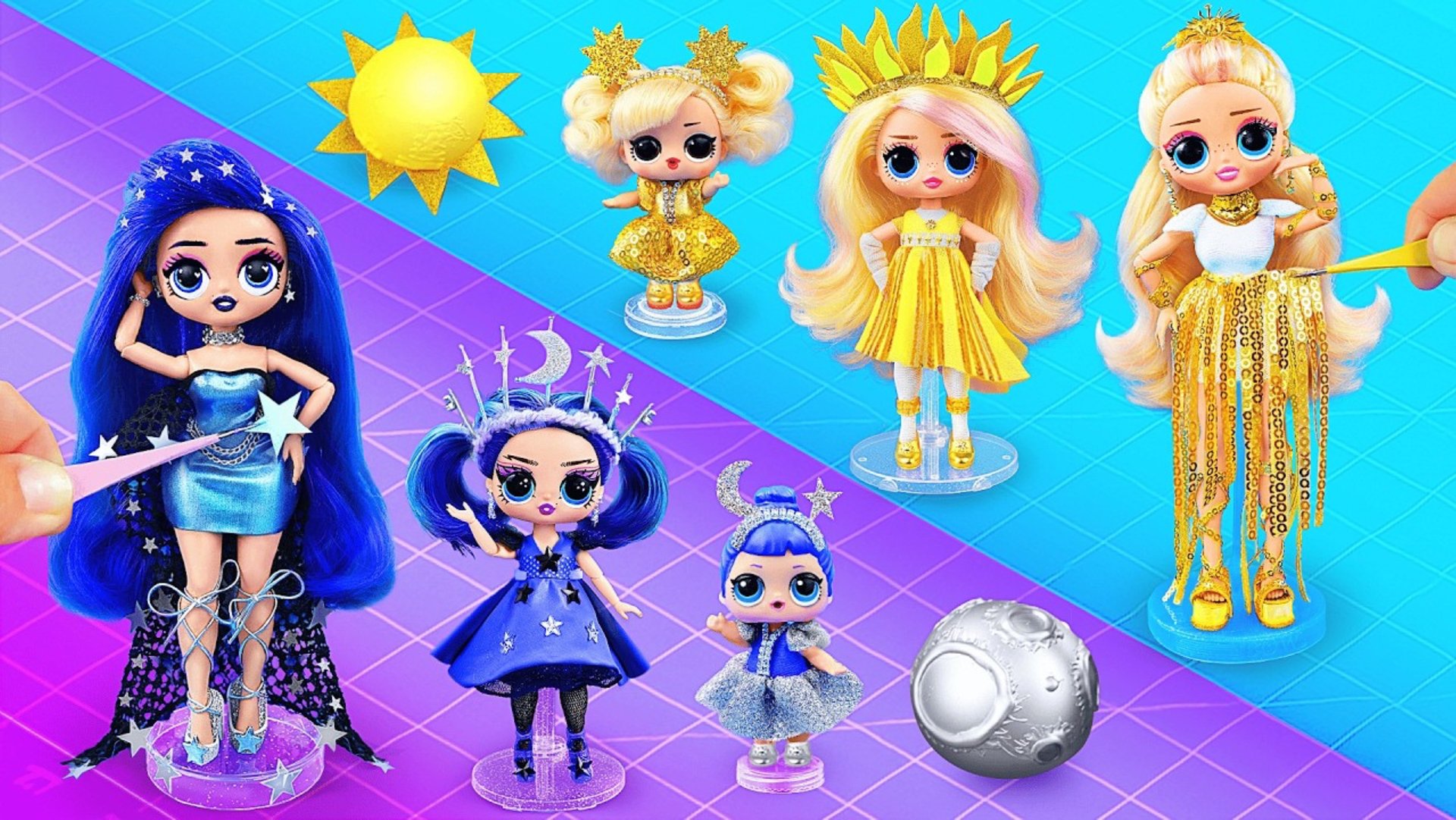 12 идей для кукол - Поделки в стиле дня и ночи! Куклы ЛОЛ ОМГ! смотреть онлайн