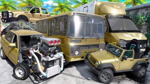 Угнал кучу золотых чит тачек и огромный монстр трак у мажора за 180 сек! Битва воров в ГТА 5 Онлайн