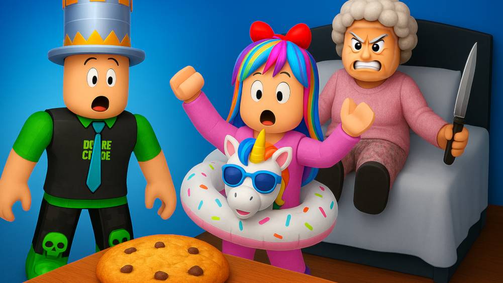 УКРАДИ ПЕЧЕНЬКИ У ЭТОЙ ЗЛОЙ БАБУШКИ! НЕ ПОПАДИ В РОБЛОКС! 😱 ПАПА и ДОЧКА ВЫЖИВАНИЕ! смотреть онлайн