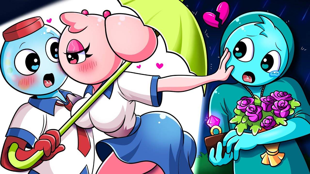 Милое свидание Леи и Бенни под зонтиком!☀️На Зипа падает дождь...☀️| Анимация Спрунки и Брейнрота смотреть онлайн