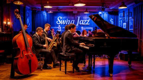 Погрузитесь в свинг-джаз - Классические джазовые песни в оживленной атмосфере джаз-клуба