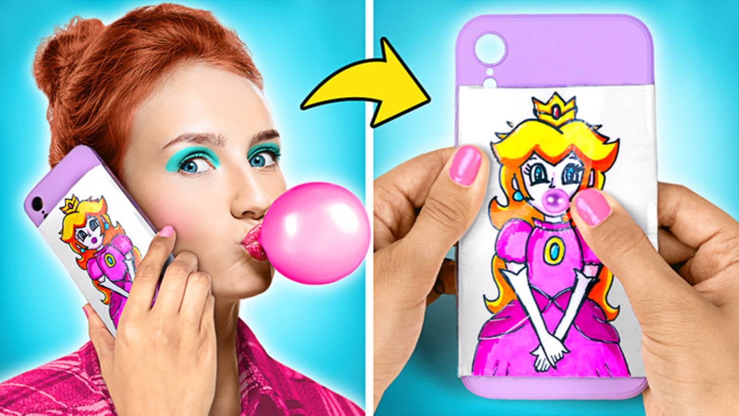 Мастерим модные чехлы для телефона 📱 Простые поделки своими руками 🦄✨ смотреть онлайн