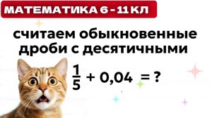 сложение обыкновенных и десятичных дробей