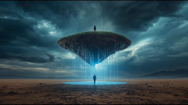 Upside-Down Island 🌑 2-Hour Desert Moon Ambience ｜ Luminous Water Drip ｜ Electrical Storms