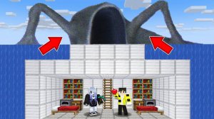 МЫ ПОСТРОИЛИ БУНКЕР ПОД ВОДОЙ И ПРОВЕЛИ НОЧЬ С ПОЖИРАТЕЛЕМ МОРЕЙ В МАЙНКРАФТ ! SEA EATER MINECRAFT