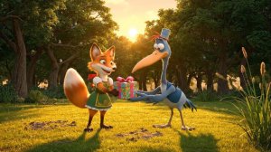 Лиса и Журавль 🦊🪶 — мультсказка в стиле Pixar