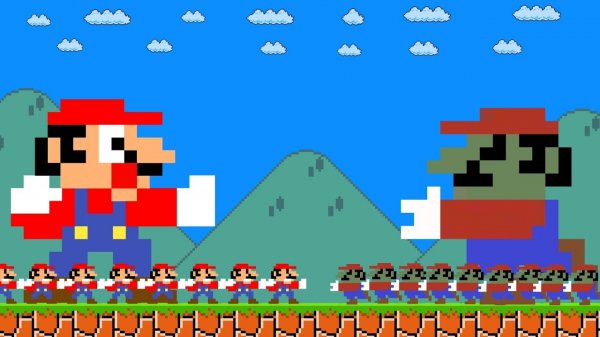 Только 1% игроков знают, кто победит... Марио против зомби-Марио!