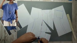 Моделирование. Бант на полочке блузы. Секреты драпировки. Выкройка № 1825.