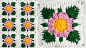 Красивый мотив крючком для пледов ✨ - Как связать быстрый простой квадрат