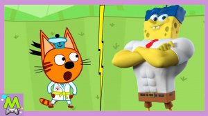 Три Кота против Губки Боба.Мультяшные Гонки Наперегонки.Кто Самый Быстрый и Ловкий