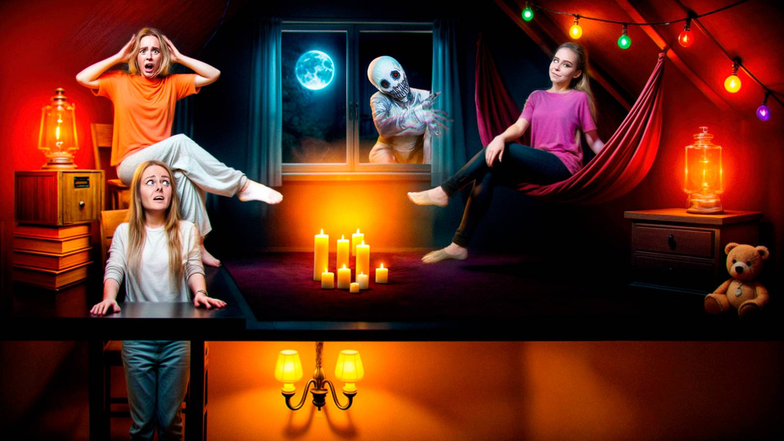 НОЧЕВКА на ЧЕРДАКЕ! ЫРКА ПРИШЛА К НАМ! СТРАШНО смотреть онлайн