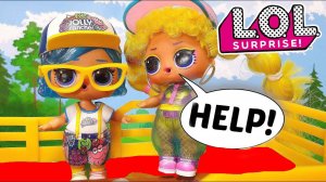 ИГРАЕМ В ЛОЛ ДЕВОЧЕК!. КУКЛЫ ЛОЛ МАША и ДАША ! ИМ НУЖНО слезть с КУЗОВА.