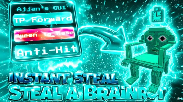Steal A Brainrot Script - ANTI HIT, INSTANT STEAL, NO CLIP, INVISIBLE, WORK ON PC