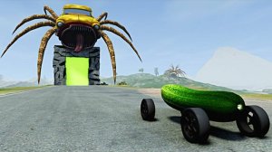 Огуречный автомобиль против пожирателя автомобилей и тест на разрушение – BeamNG.Drive