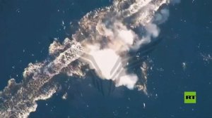 لحظة تدمير قارب مسير أوكراني في البحر الأسود بالقرب من سواحل القرم