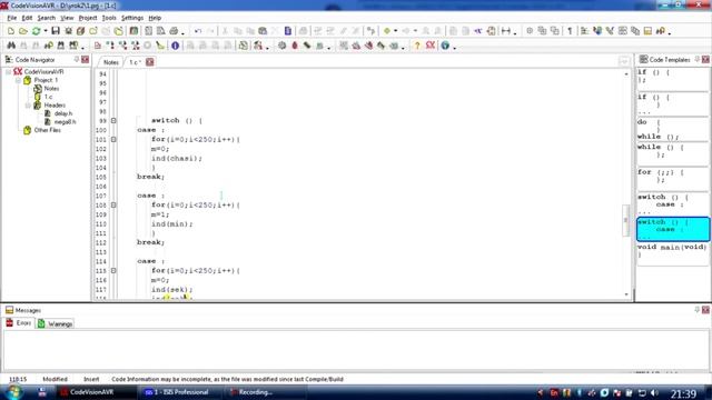 CodevisionAVR - Переключатель switch_case смотреть онлайн