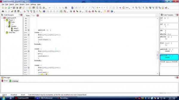 CodevisionAVR - Переключатель switch_case