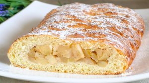 Творожный пирог с яблочной начинкой быстро и вкусно 😋