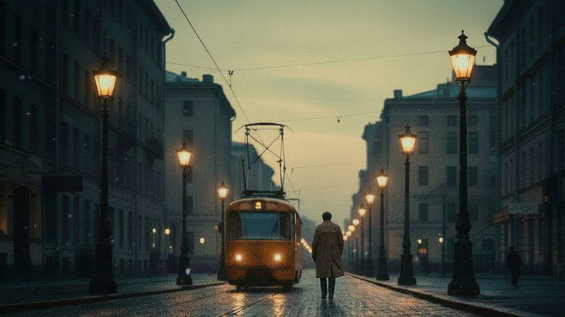 Андрей Мягков «Нас в набитых трамваях болтает» (музыка А. Петрова, слова Е. Евтушенко) смотреть онлайн