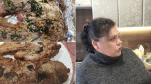 Маринованная вырезка) Запекали мясо) С мужем в магазины) Что купили)