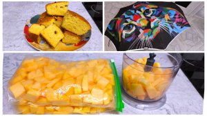 Влог. Чищу и замораживаю тыкву. Тыквенный пирог. Интересный безопасный зонт.